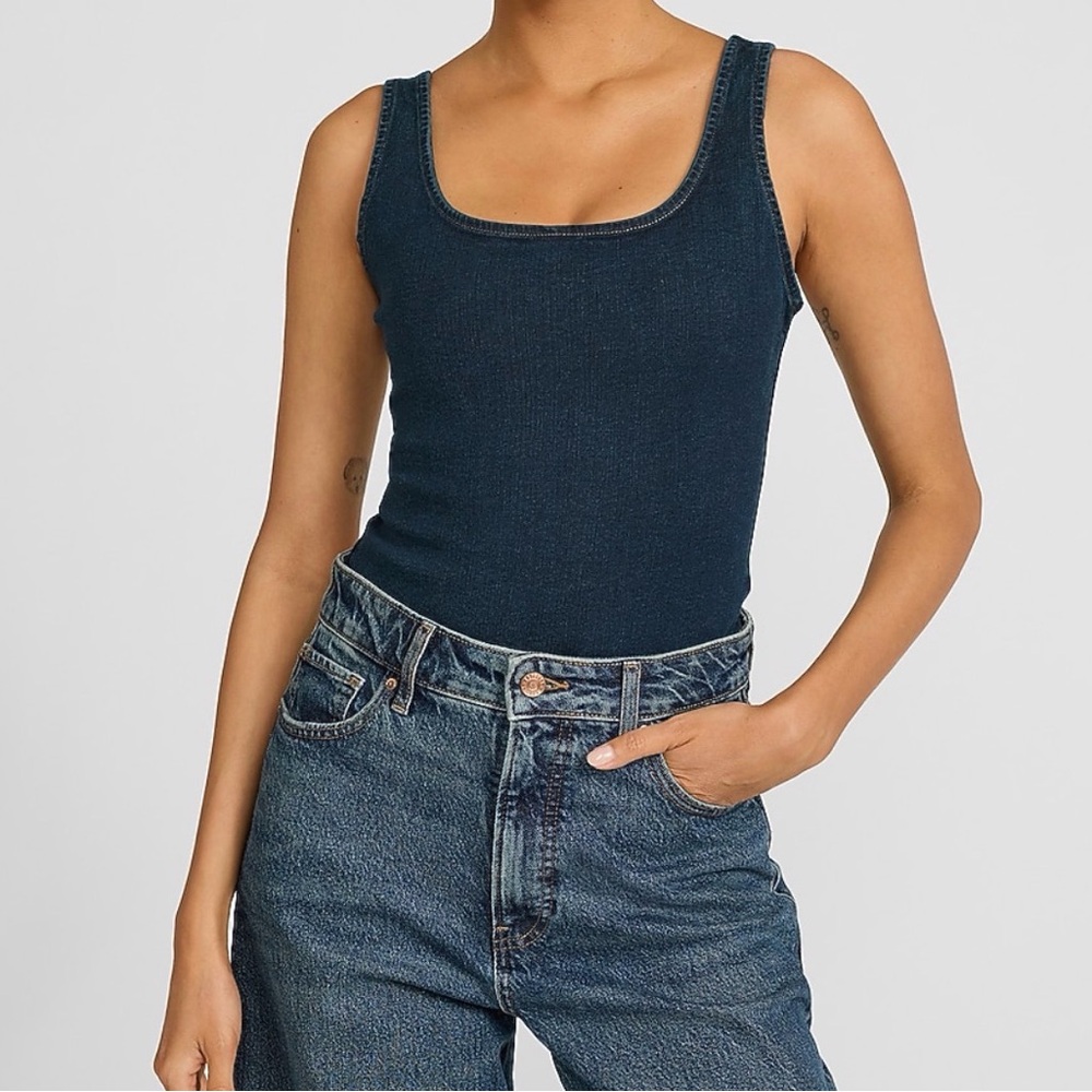 NWT - Express Women's Denim Tank Bodysuit.